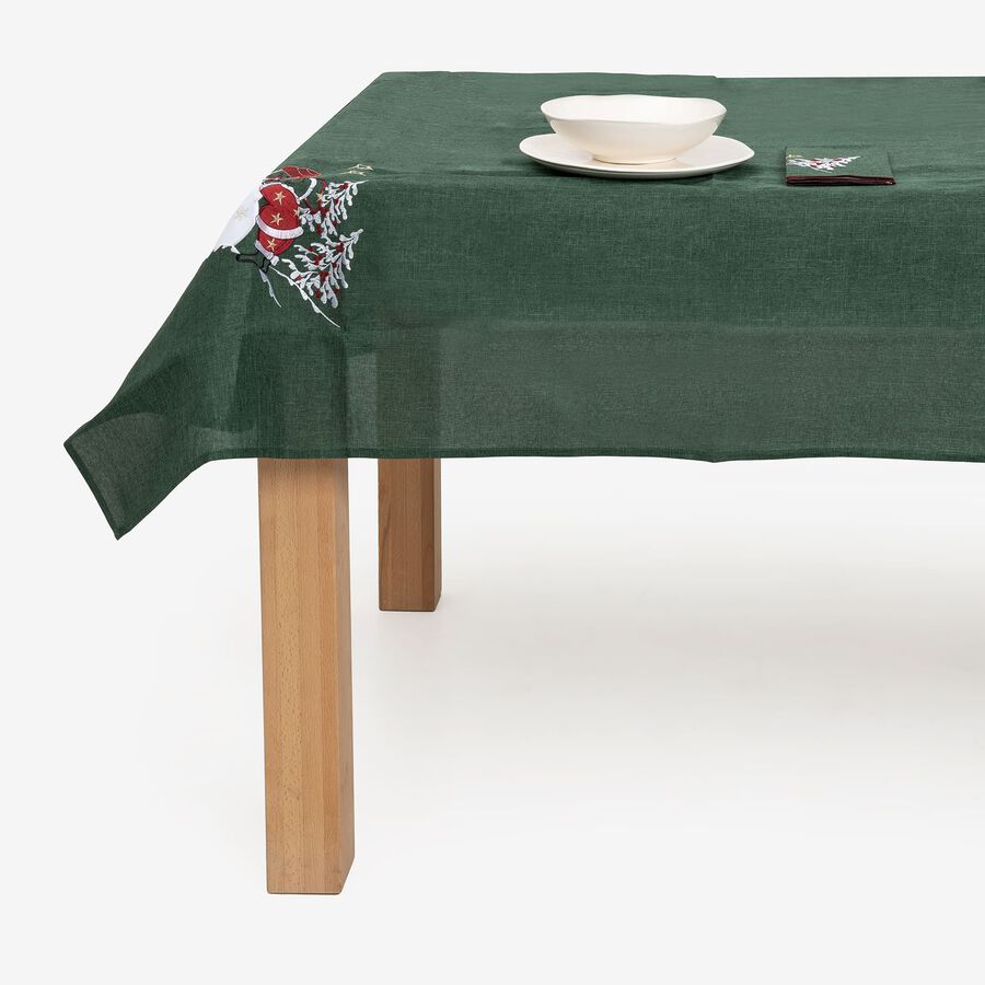 Mantel verde Muñecos de nieve 150x250cm