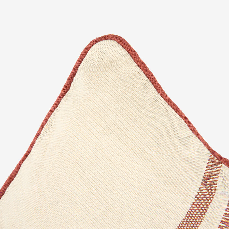 Funda de coj&iacute;n de algod&oacute;n rayas cobre Niza 45x45cm