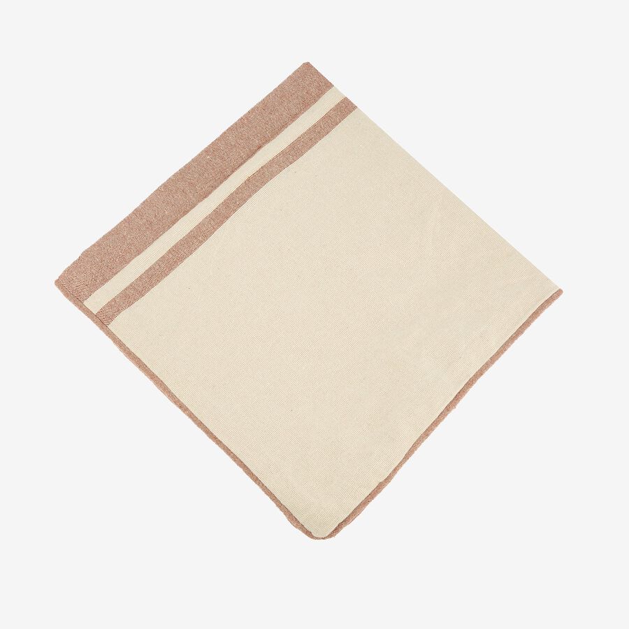 Funda de cojín beige con rayas teja Niza 60x60cm