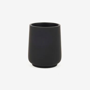 Vaso portacepillos de poliresina negro Carbon Ø8x10cm