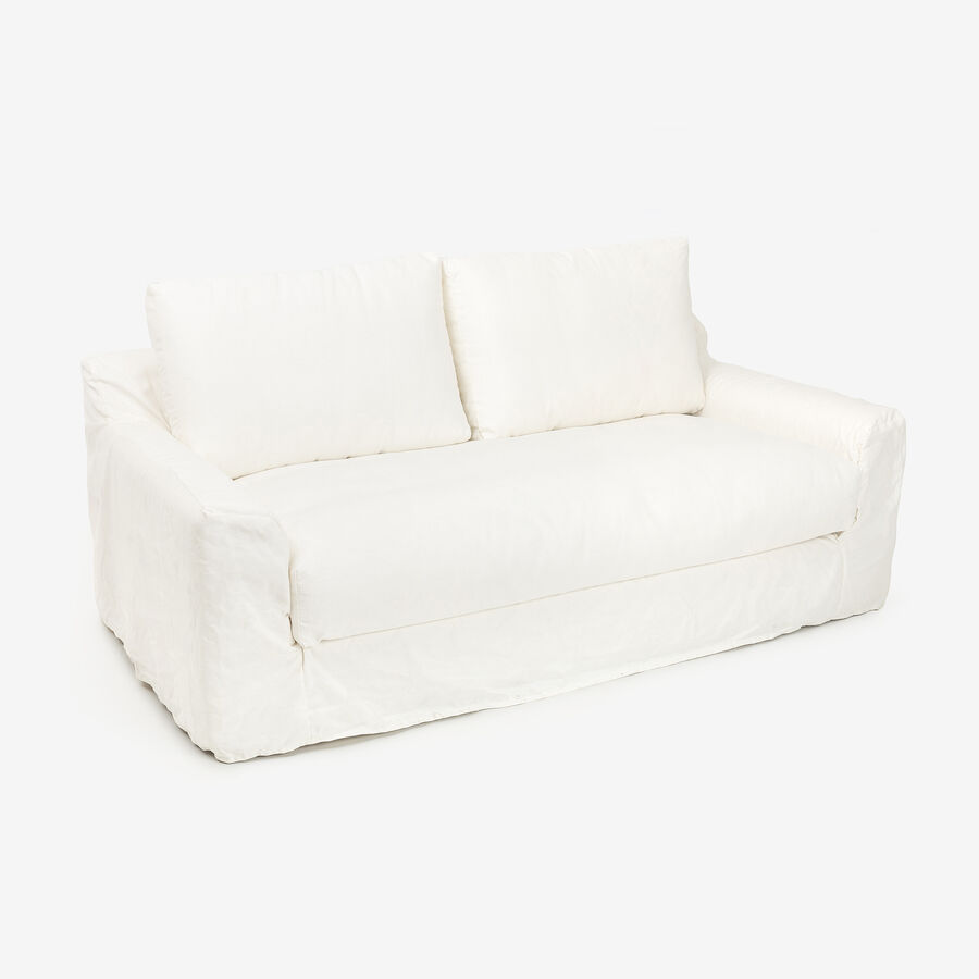 Sofá de 3 plazas de lino blanco Ibi 200x105x100cm Clau&Chloe