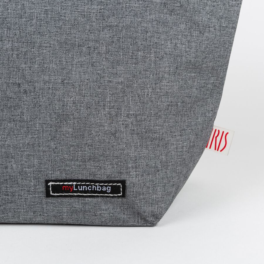 Bolsa gris jaspeada lunch bag 33x14x24cm