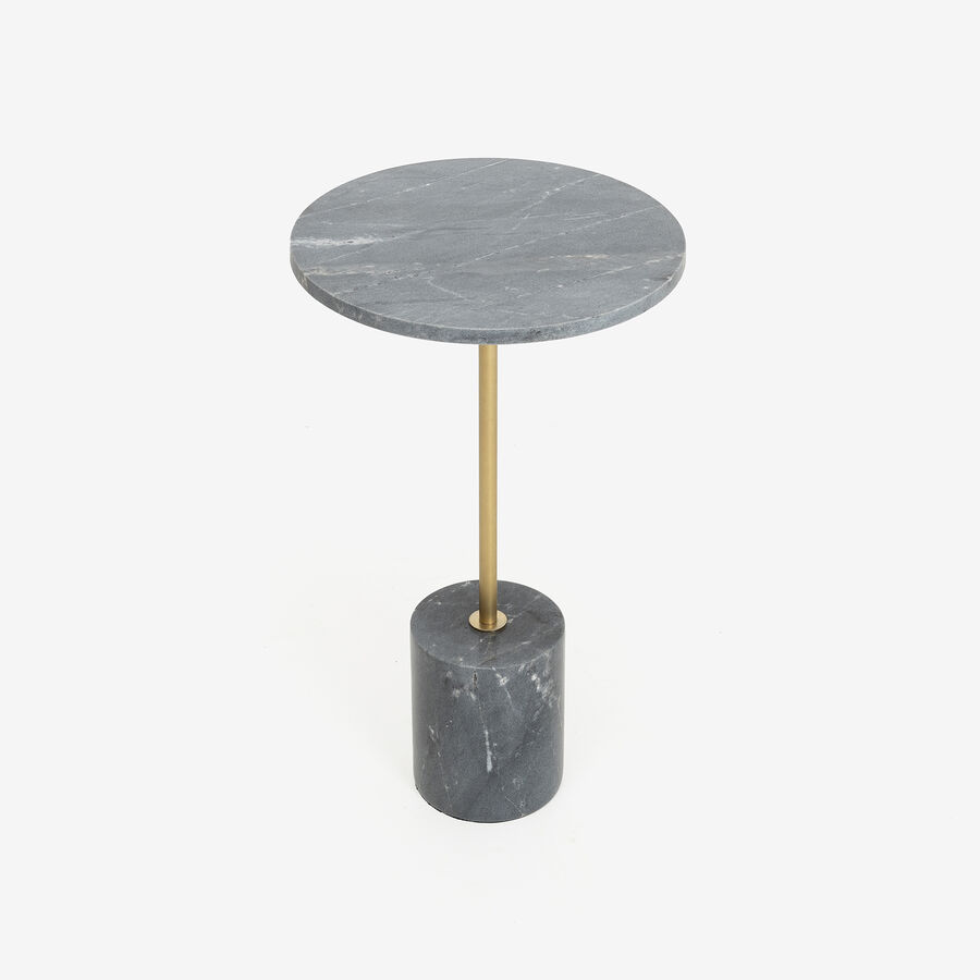 Mesa auxiliar de mármol gris Kern Ø35x61cm Clau&Chloe