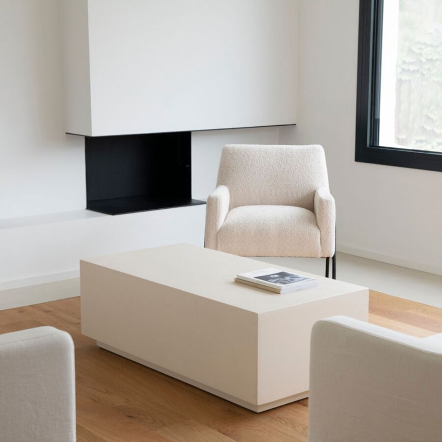 Mesa de centro de microcemento Kurli 120x60x40cm Clau&Chloe