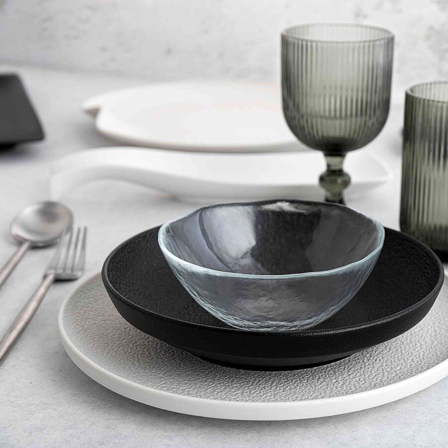 Vaso bajo de vidrio gris Noir 28cl