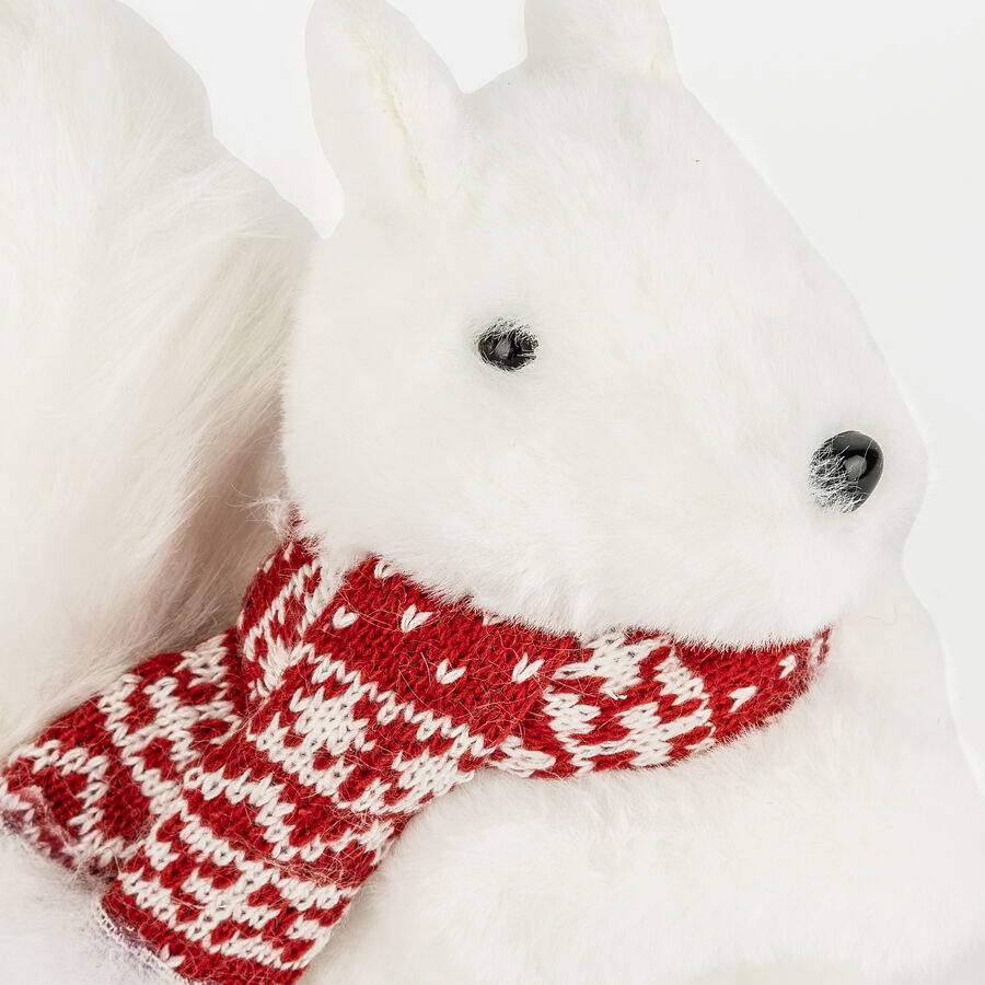 Figura decorativa ardilla con bufanda 20x10x16cm