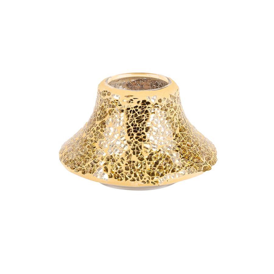 Portavela curvado mosaico oro