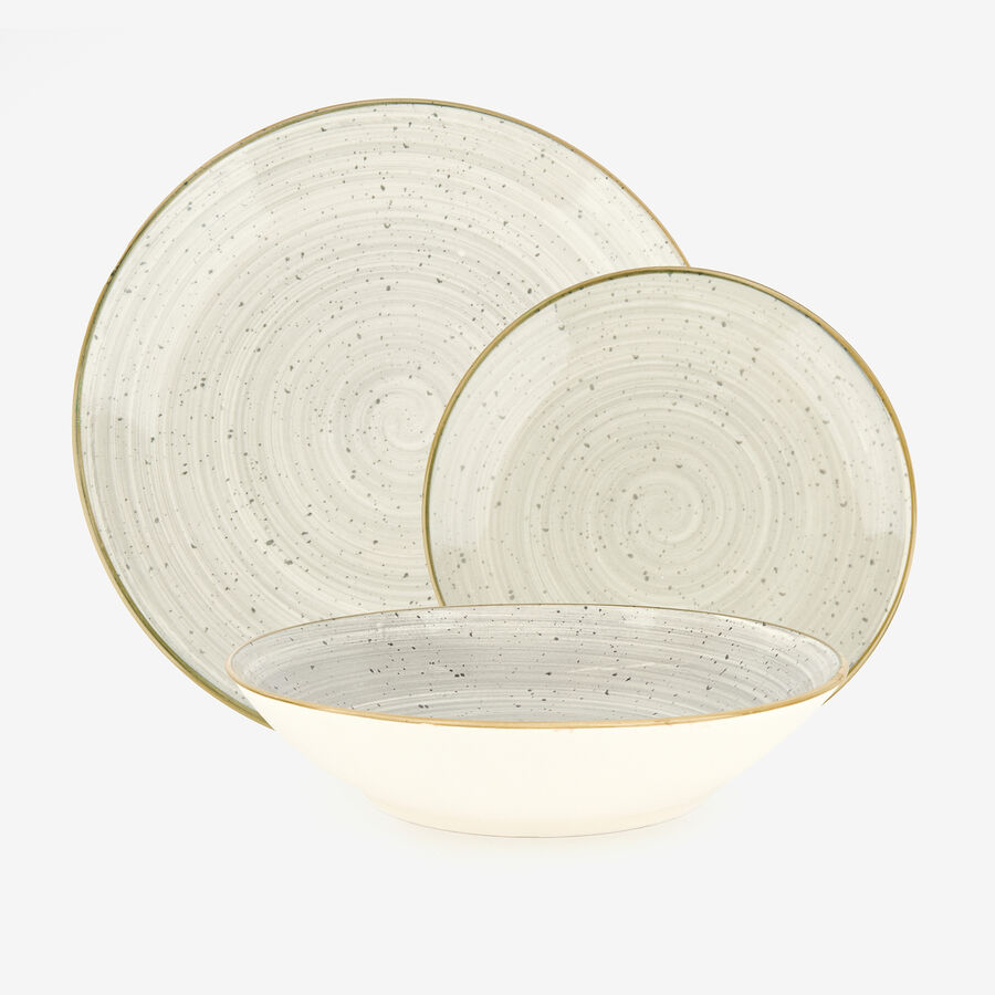 Vajilla de 18 piezas de porcelana gris Hoian