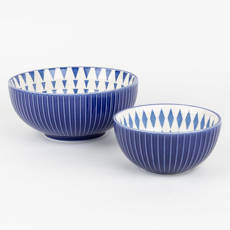 Ensaladera de cer&aacute;mica azul Algarve &Oslash;21cm