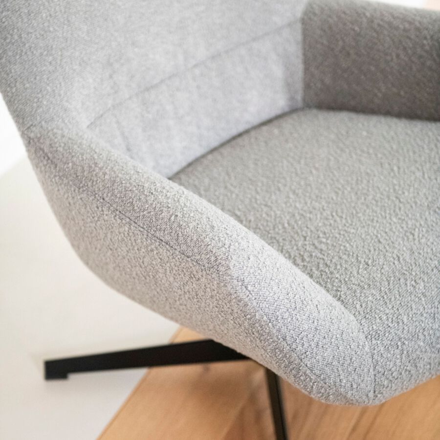 Butaca giratoria gris Celida 81x89x101cm Clau&Chloe