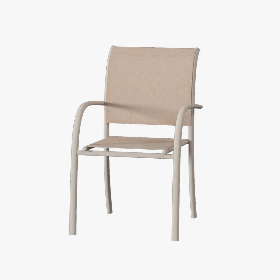Silla de jard&iacute;n apilable de aluminio crema Piazor 56x65x88cm