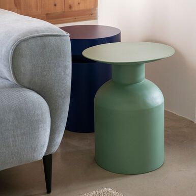 Mesa auxiliar de metal verde Atlanta &Oslash;36x45cm Clau&Chloe