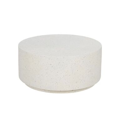 Mesa de centro de fibra de magnesio blanca Milo Ø90x40cm