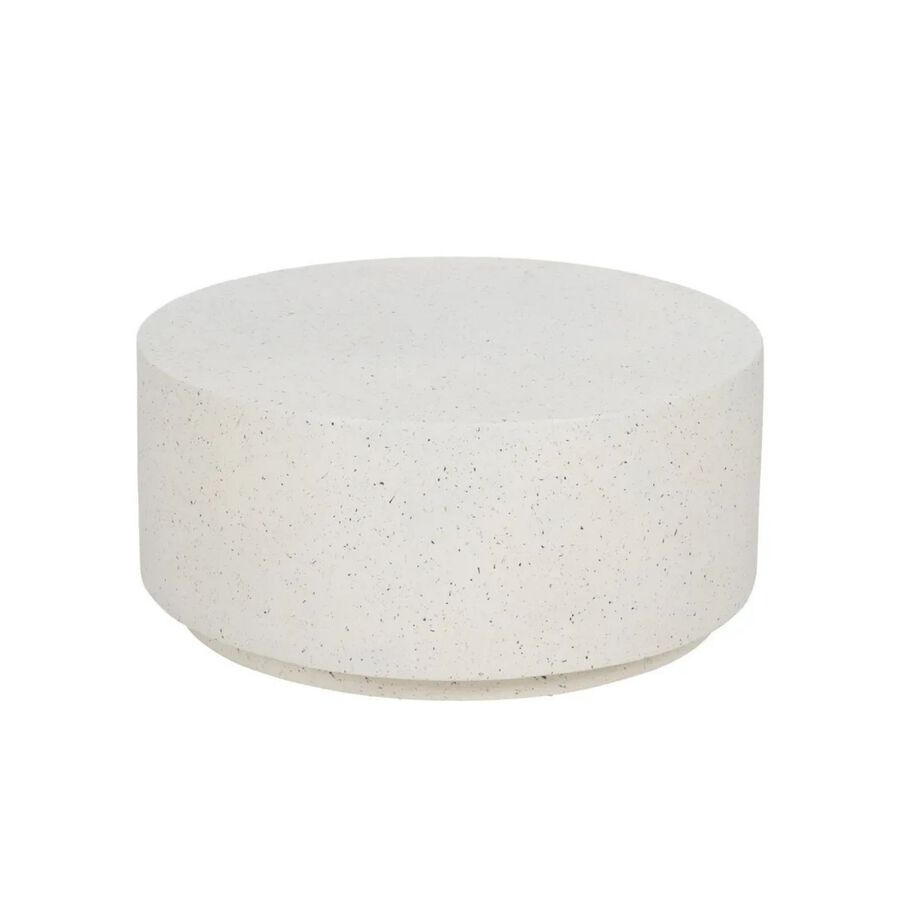 Mesa de centro de fibra de magnesio blanca Milo Ø90x40cm