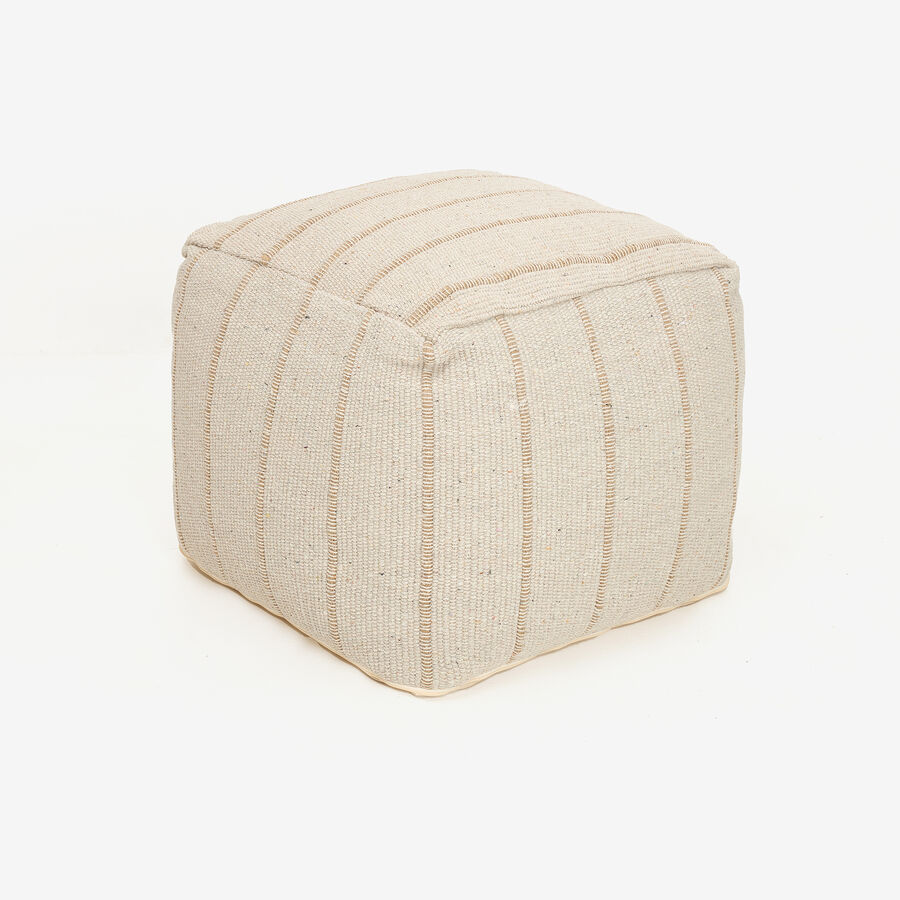 Puf de rayas beige Alendi 45x35cm