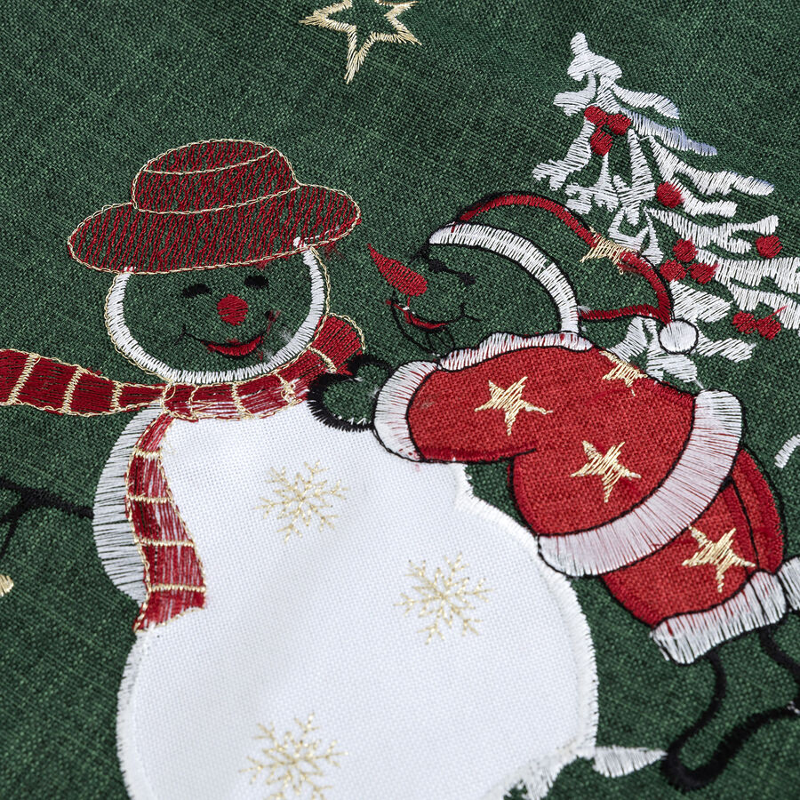 Mantel verde Muñecos de nieve 150x250cm