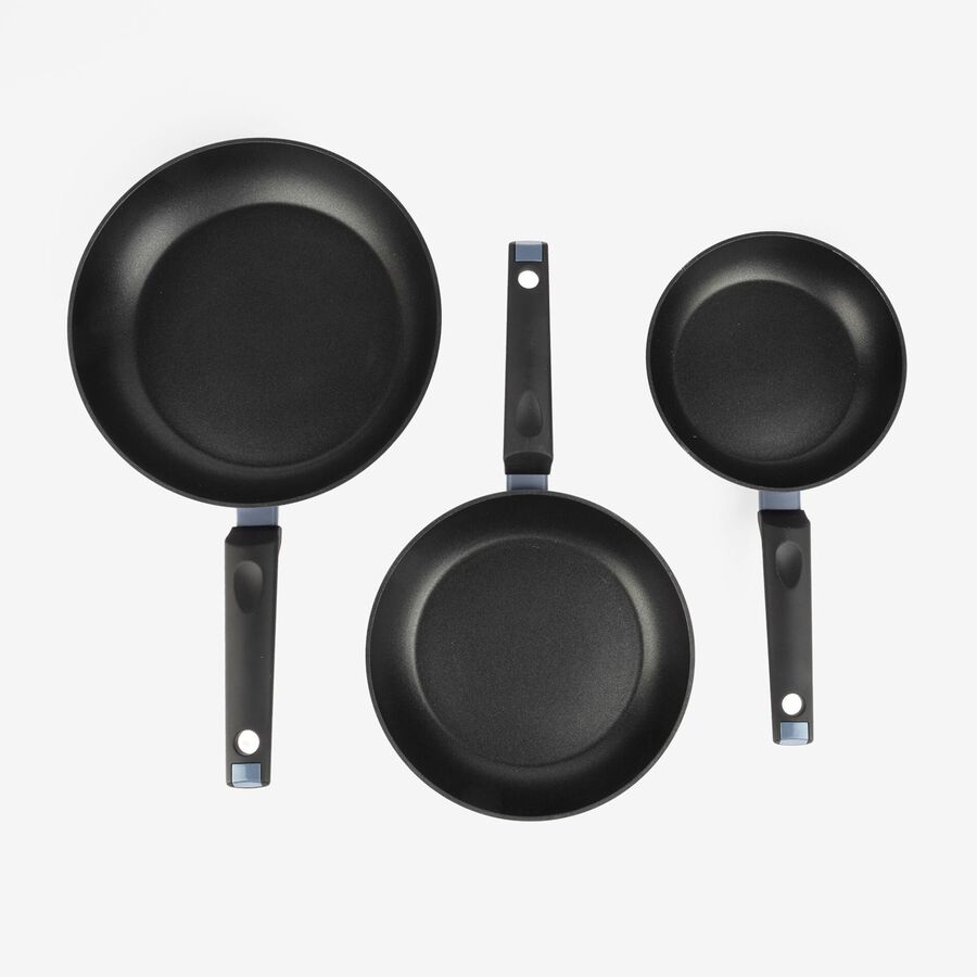 Set de 3 sartenes de aluminio forjado 18-22-26cm