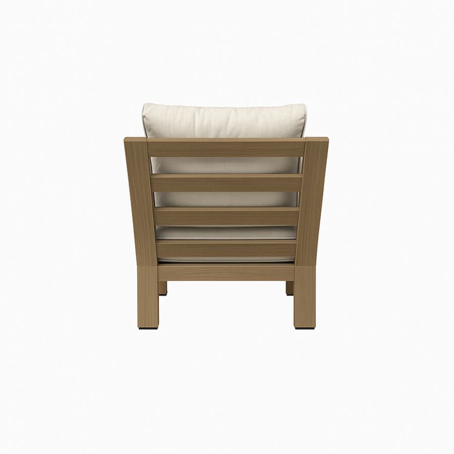 Butaca de jardín de aluminio efecto madera Durres 79x84x80cm