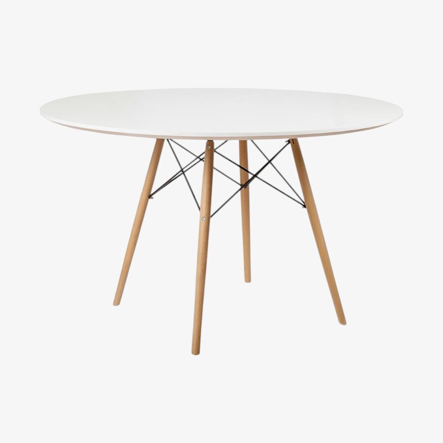 Mesa de comedor de madera blanca Leisure Ø120x75cm