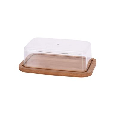 Mantequillera dde bambú con tapa 19x12cm