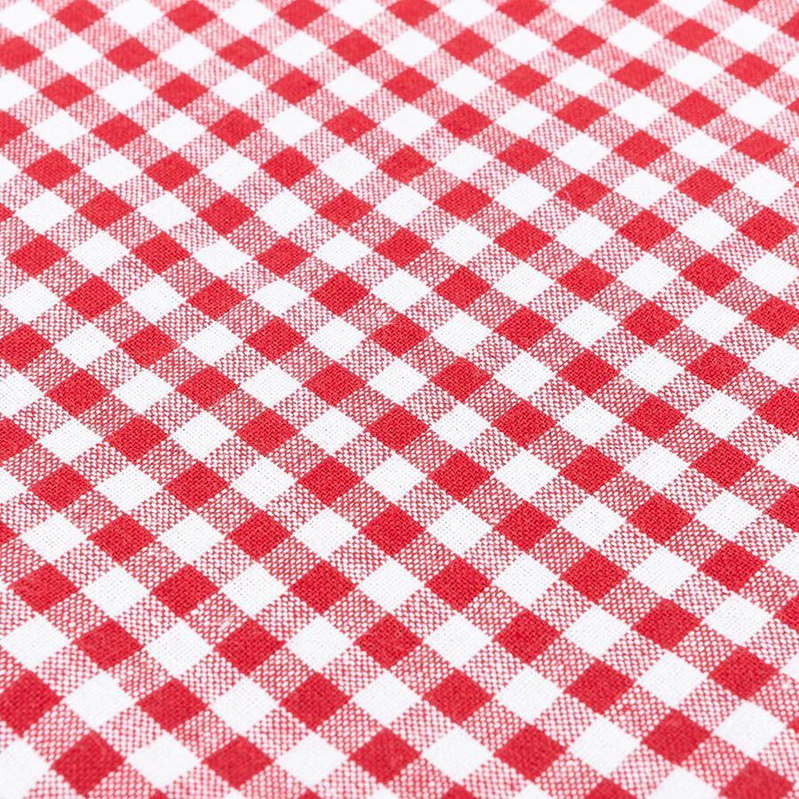 Mantel de algod&oacute;n vichy rojo 150x150cm