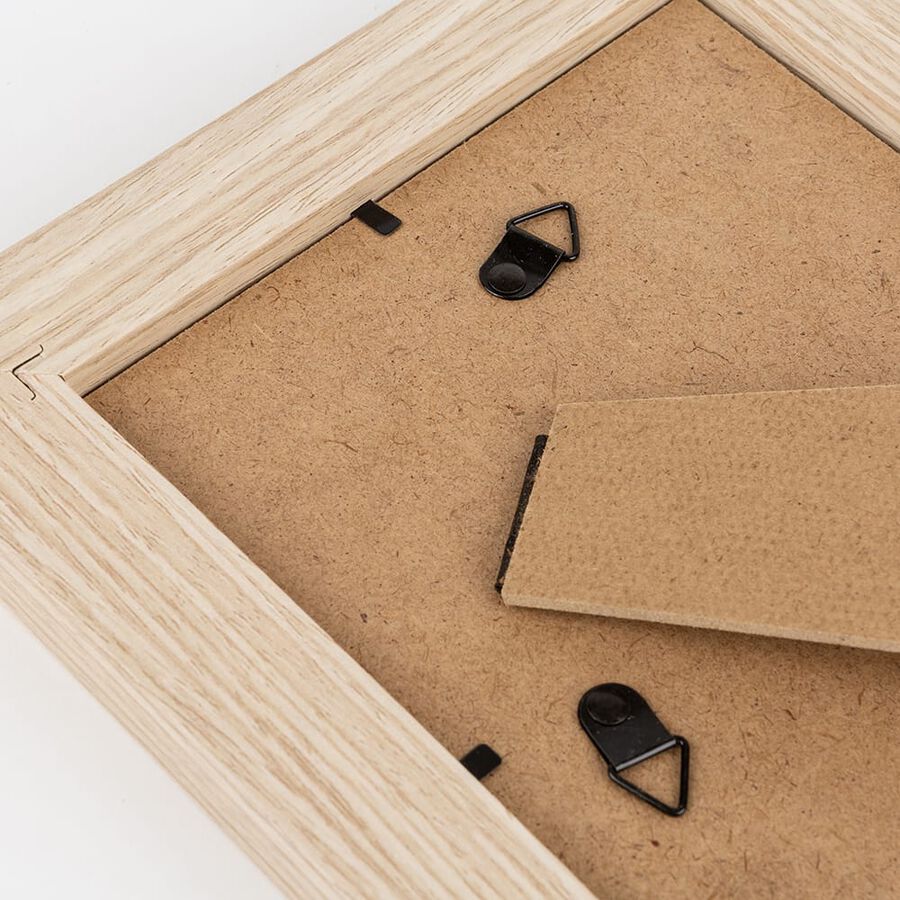 Marco de fotos blanc y natural 13x18cm