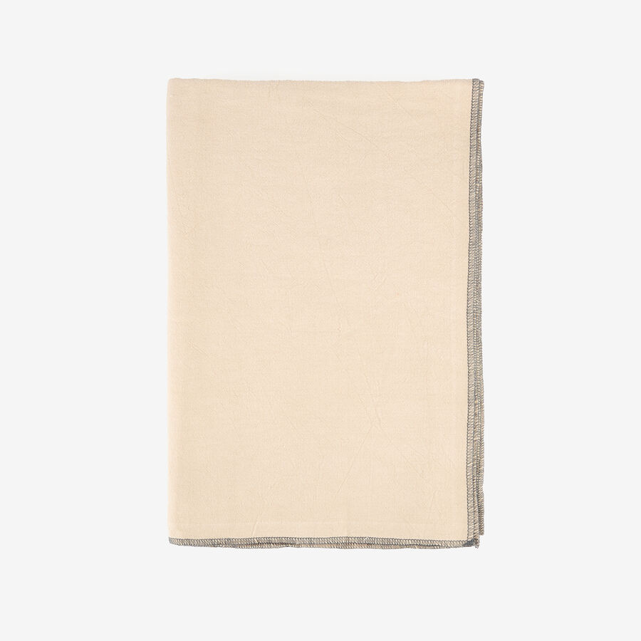 Mantel de algod&oacute;n con flecos beige 140x145cm