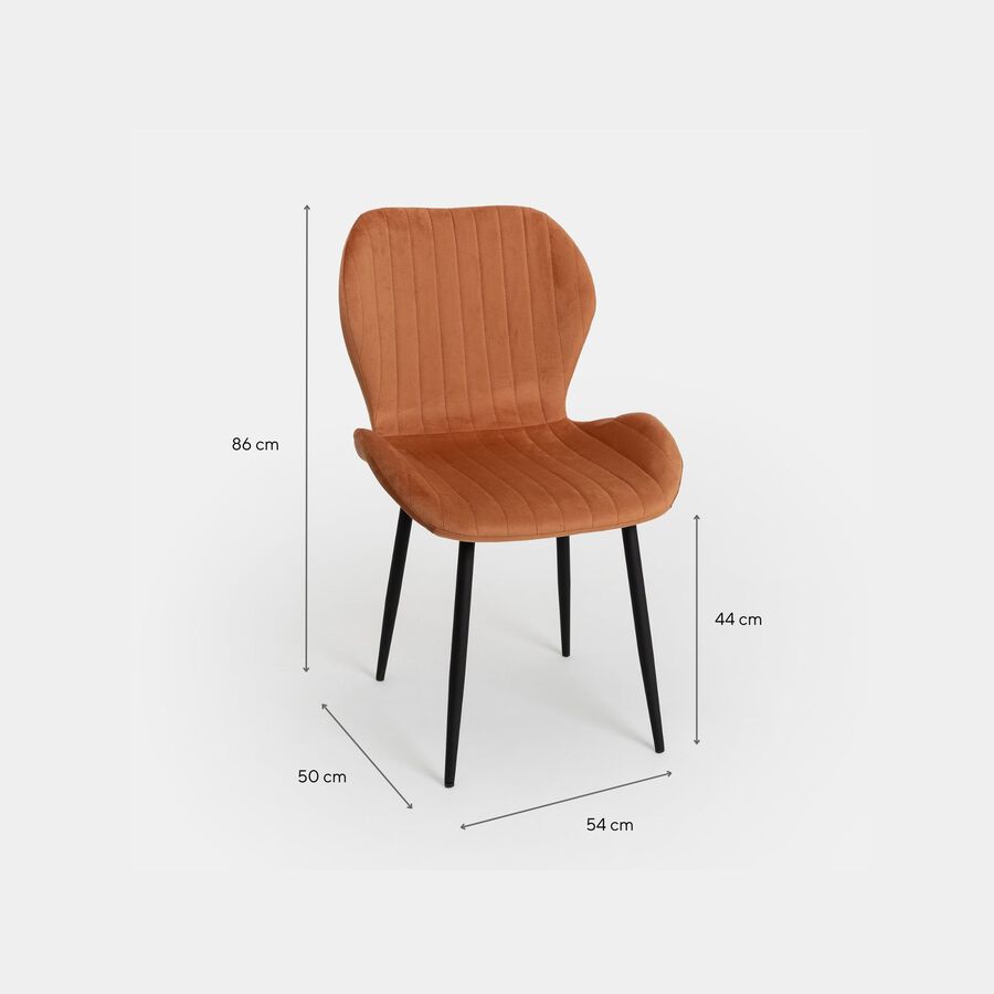 Silla de comedor de terciopelo naranja Lydia 54x50x86cm Clau&Chloe