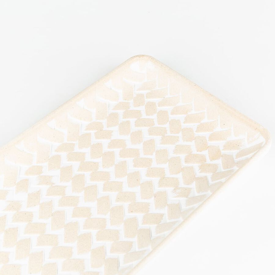 Bandeja de madera blanca Baikal 36x17x2cm