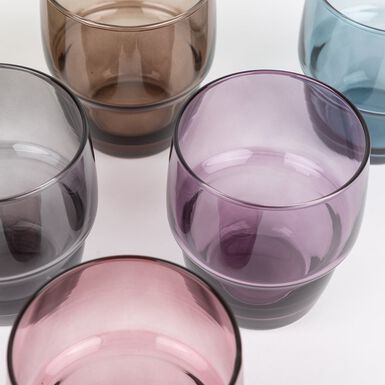 Set de 6 vasos de cristal de colores Gob 28cl