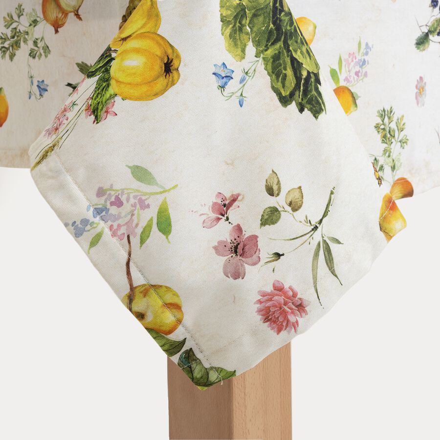 Mantel de algod&oacute;n Verduras 150x150cm