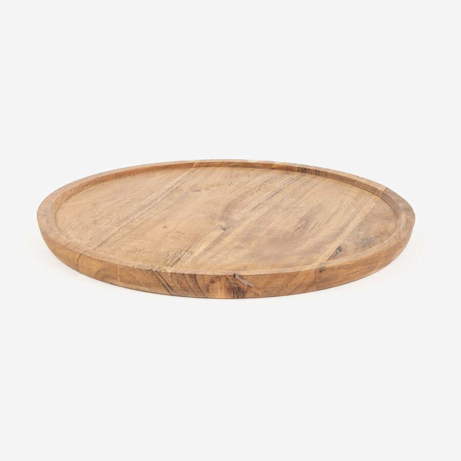 Centro de mesa de madera de acacia Salcam &Oslash;28cm
