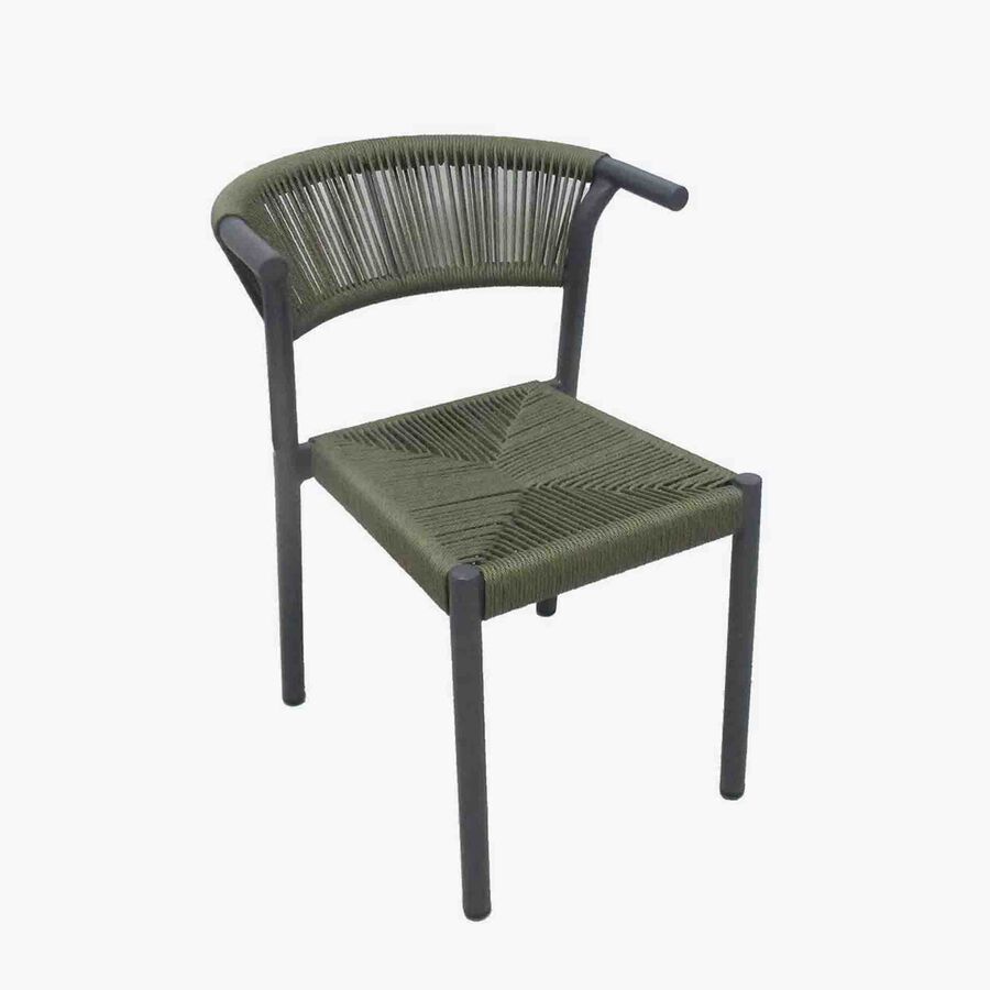 Silla de ratan verde Prado 54x63x77cm