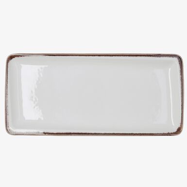 Bandeja rectangular blanca de porcelana Pietra 34x16cm