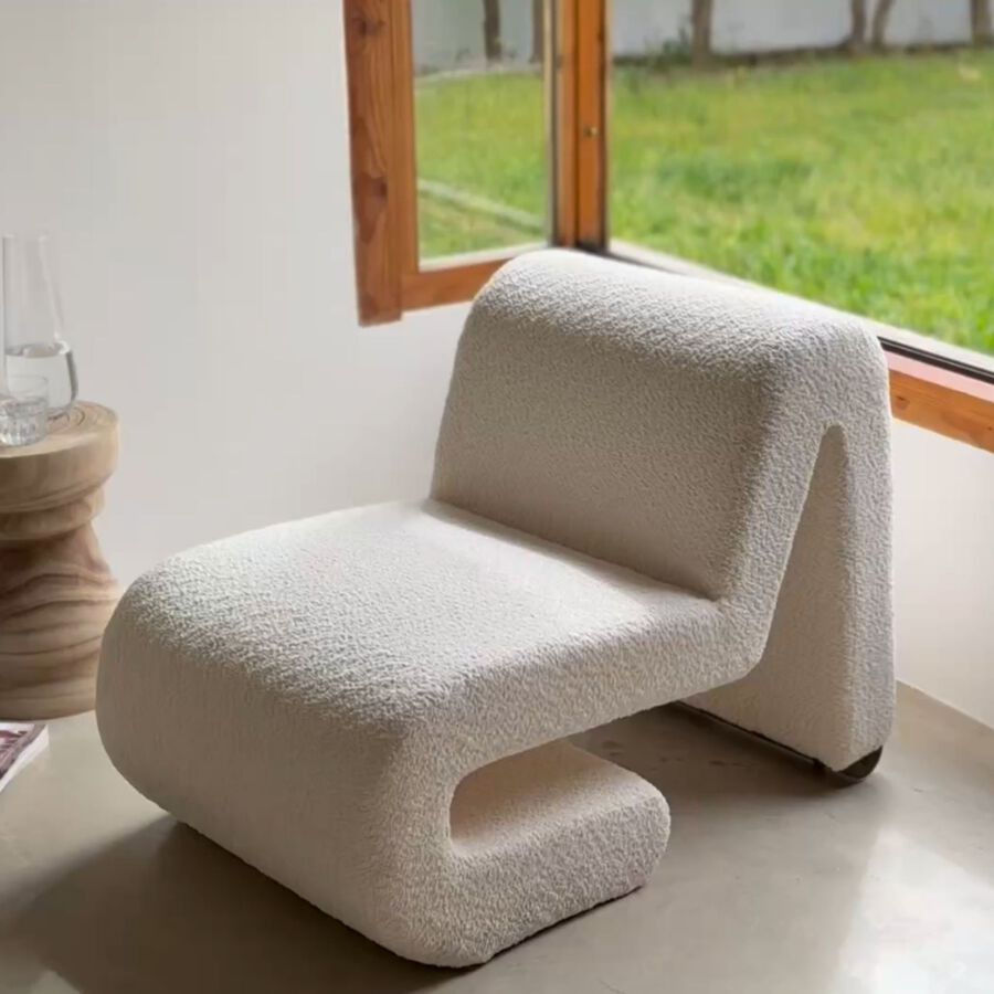 Butaca borreguito beige Ailen 59x86x64cm Clau&Chloe