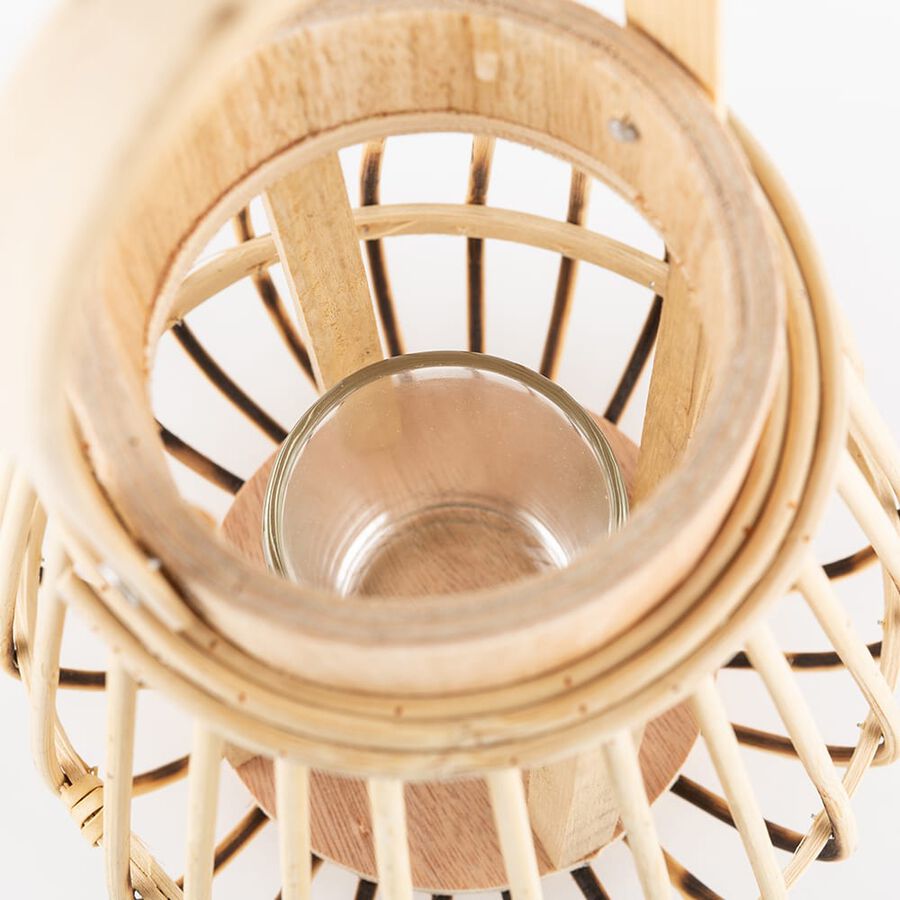 Farol redondo de bamb&uacute; &Oslash;15x16cm