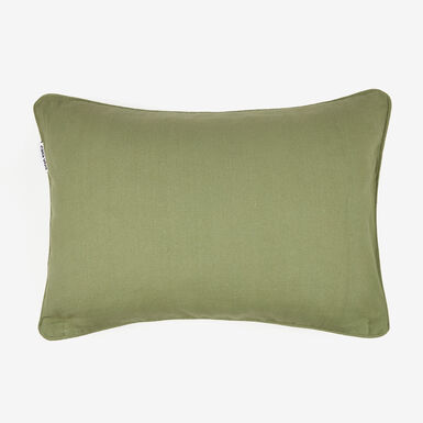 Funda de coj&iacute;n de algod&oacute;n verde ribete 30x45cm
