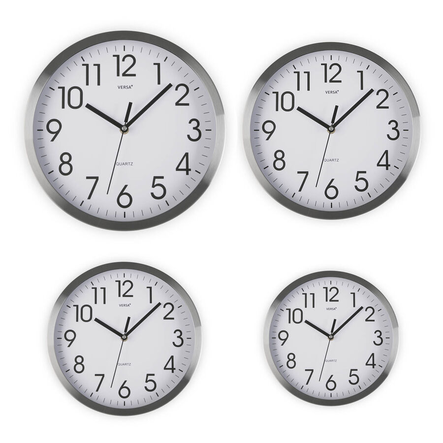 Reloj pared alum. plateado Time Ø30,5