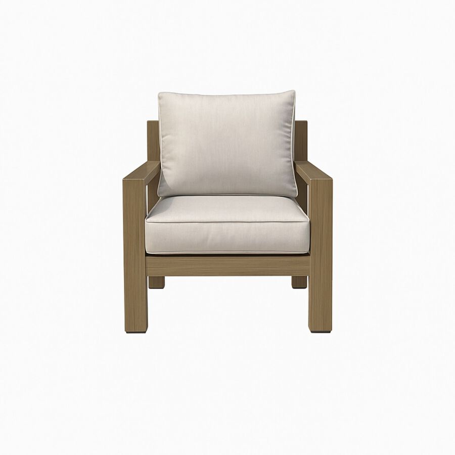 Butaca de jardín de aluminio efecto madera Durres 79x84x80cm