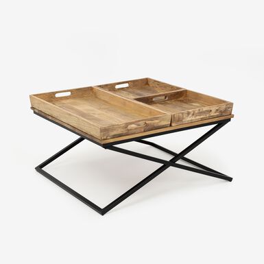 Mesa de centro en madera de mango Mil&aacute;n 80x80cm