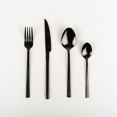 Cubertería de 24 piezas negra inoxidable Sofia - Bergner