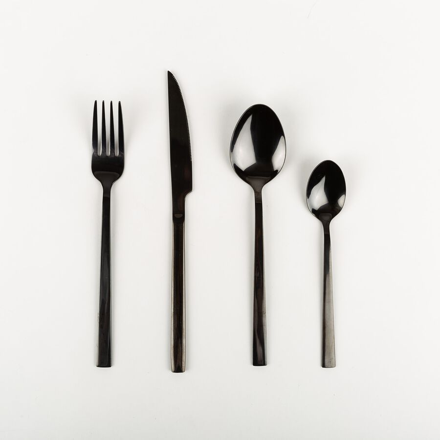 Cubertería de 24 piezas negra inoxidable Sofia - Bergner