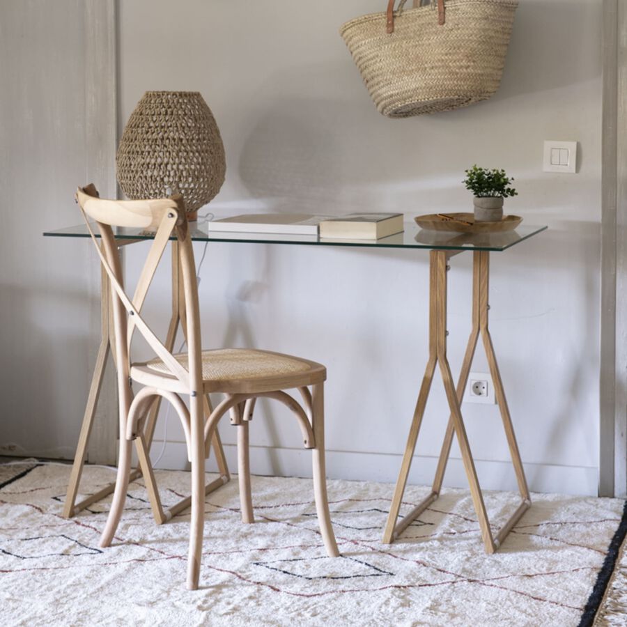 Silla de comedor de madera de roble marr&oacute;n Antique 48x52x89cm