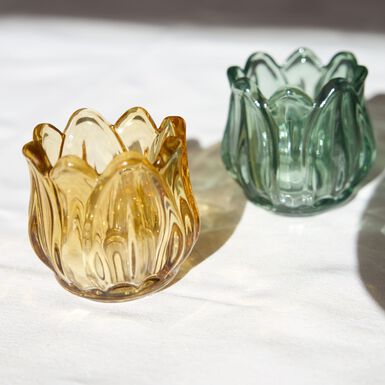 Portavelas de cristal Danae Ø7x7cm