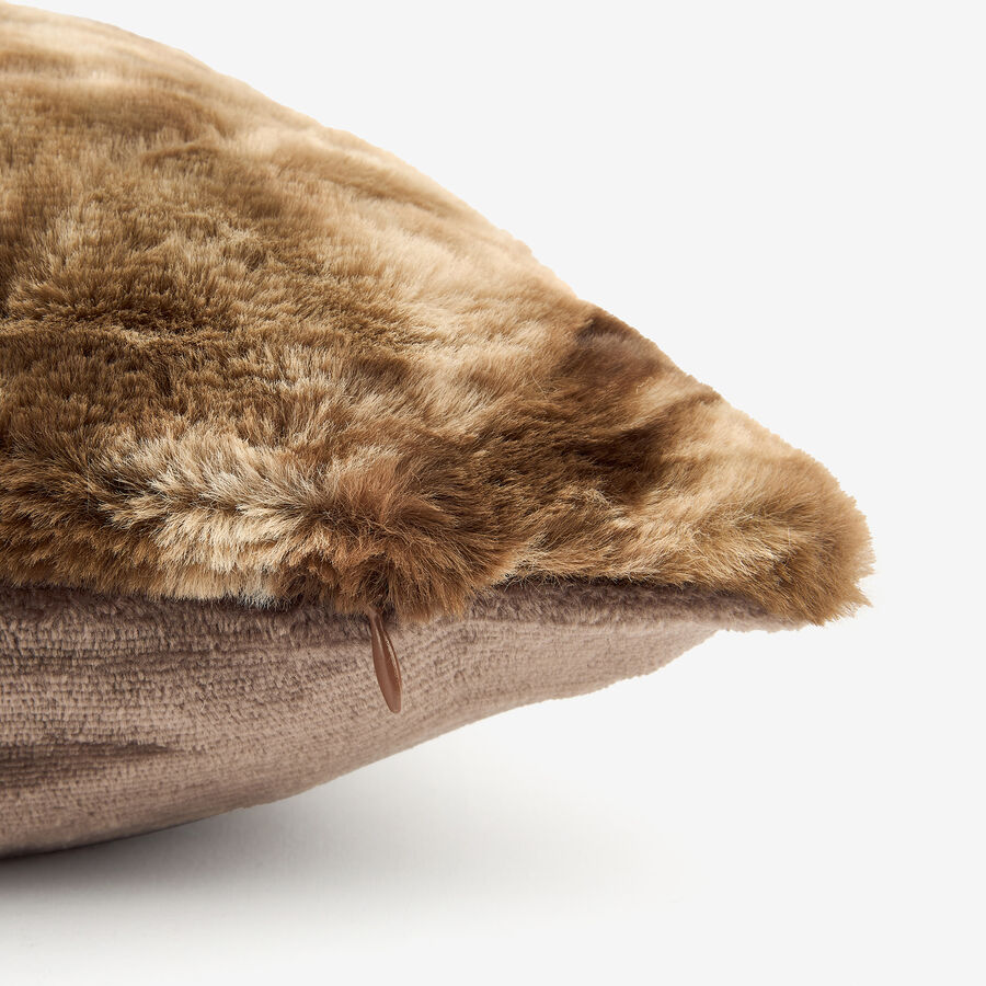 Funda de cojín de franela marrón Yakutia 45x45cm