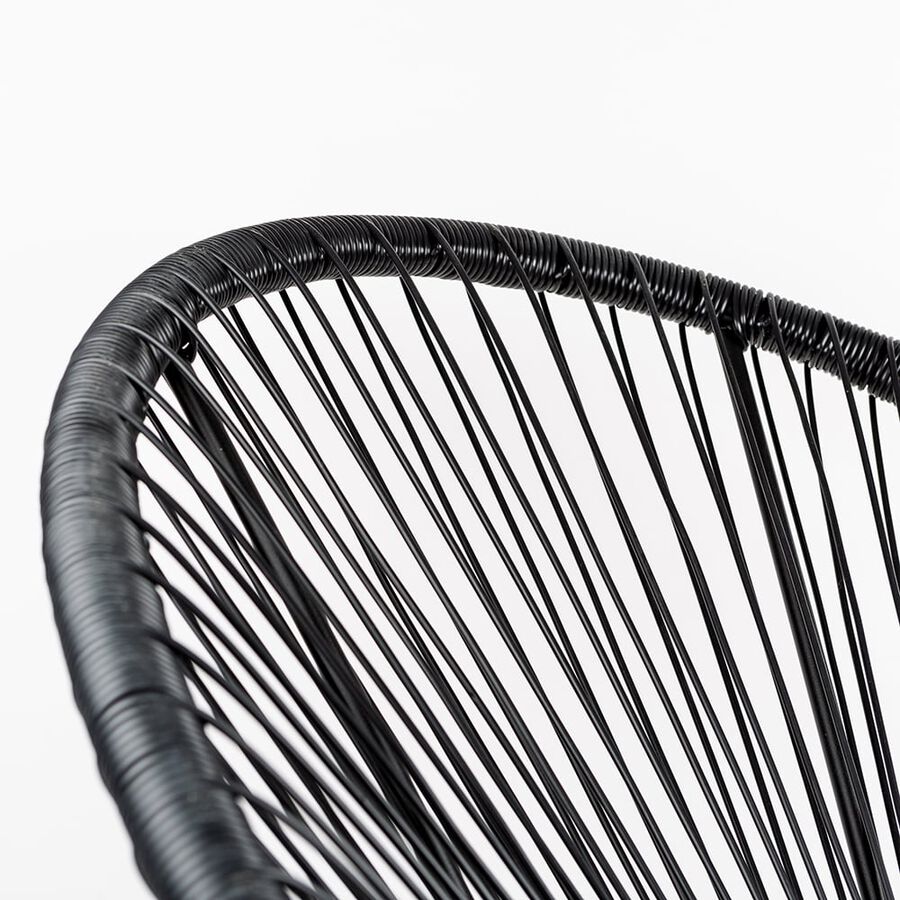 Silla de jard&iacute;n de metal negra Acapulco 50x71x94cm