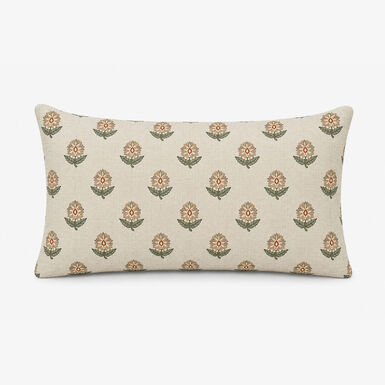 Funda de coj&iacute;n reversible beige de algod&oacute;n y poli&eacute;ster Sira 30x45cm