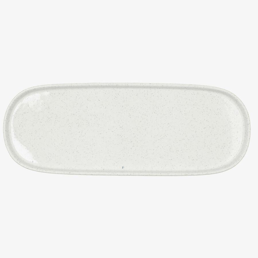 Bandeja moteada de cer&aacute;mica blanca Orizon 30cm