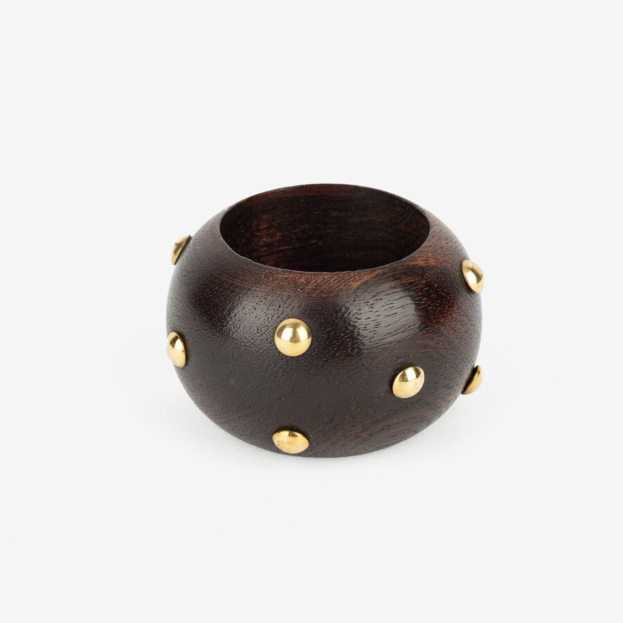 Set de 4 servilleteros negro y dorado &Oslash;5cm