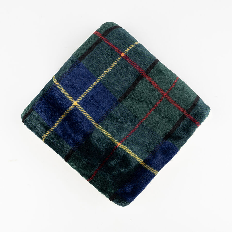 Funda de cojín de poliéster azul Tartán 45x45cm